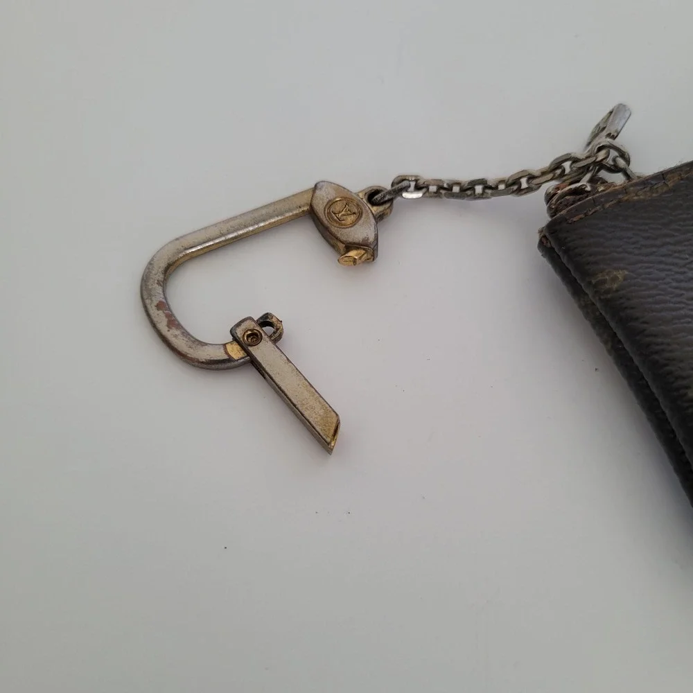 Louis Vuitton Monogram Pochette Cles Key Pouch Brown Canvas Coin Purse Zippy